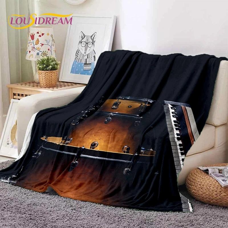 Kit de Bateria 3D Conjunto de Suporte para Bateria Instrumentos Musicais Cobertores Macios, Mantenha-se Aquecido Manta Confortável para Piquenique Camas Sofá Casa Quarto