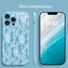 Delicate White Lace Blue phone case for iphone 17 case for iphone 17 pro max cover Glass for iPhone 17 16 15 14 13 12pm Pro Plus