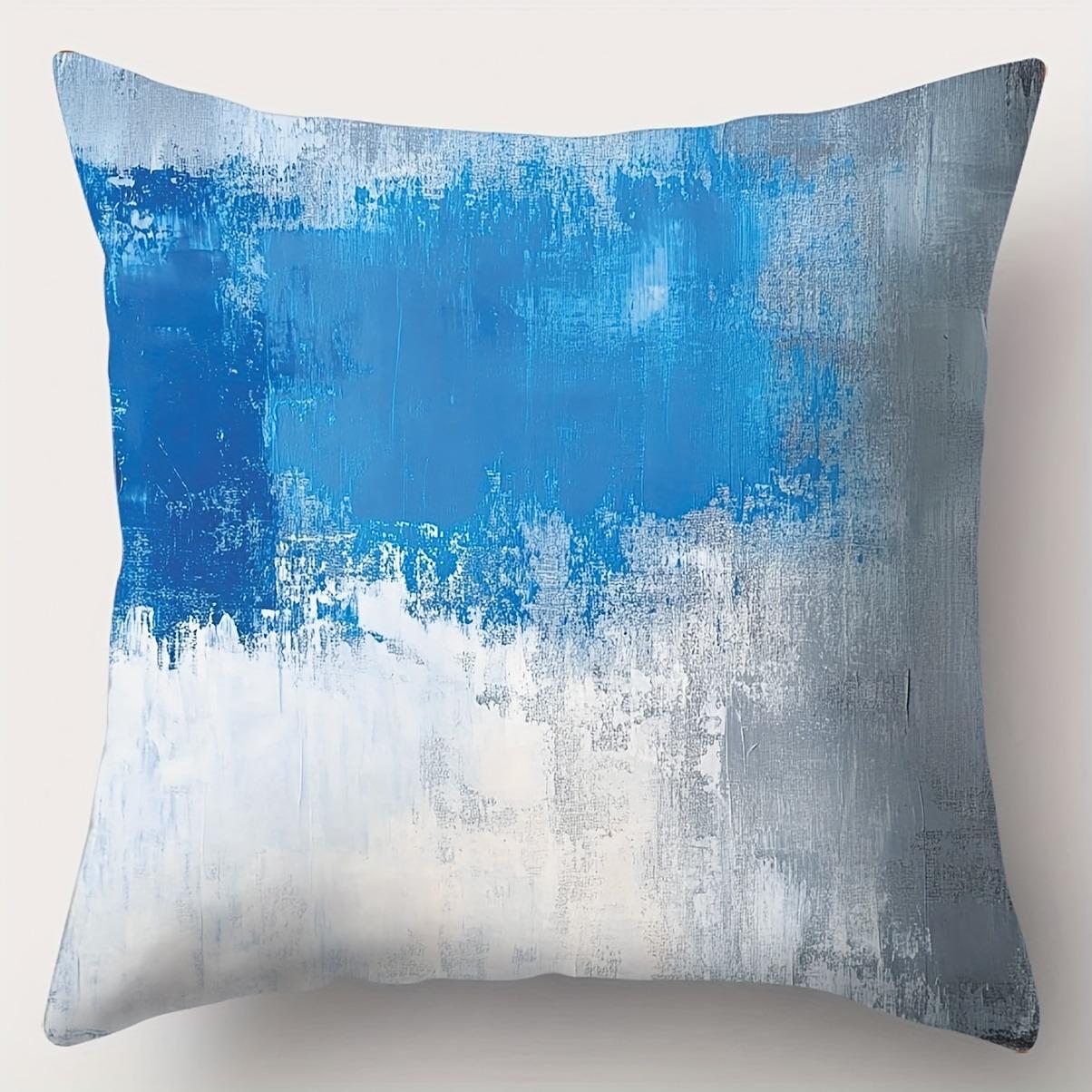 

Abstract art pillowcase blue and white designSuitable for sofa car bedroom decorative cushion cover pillow cover 16x16Inch