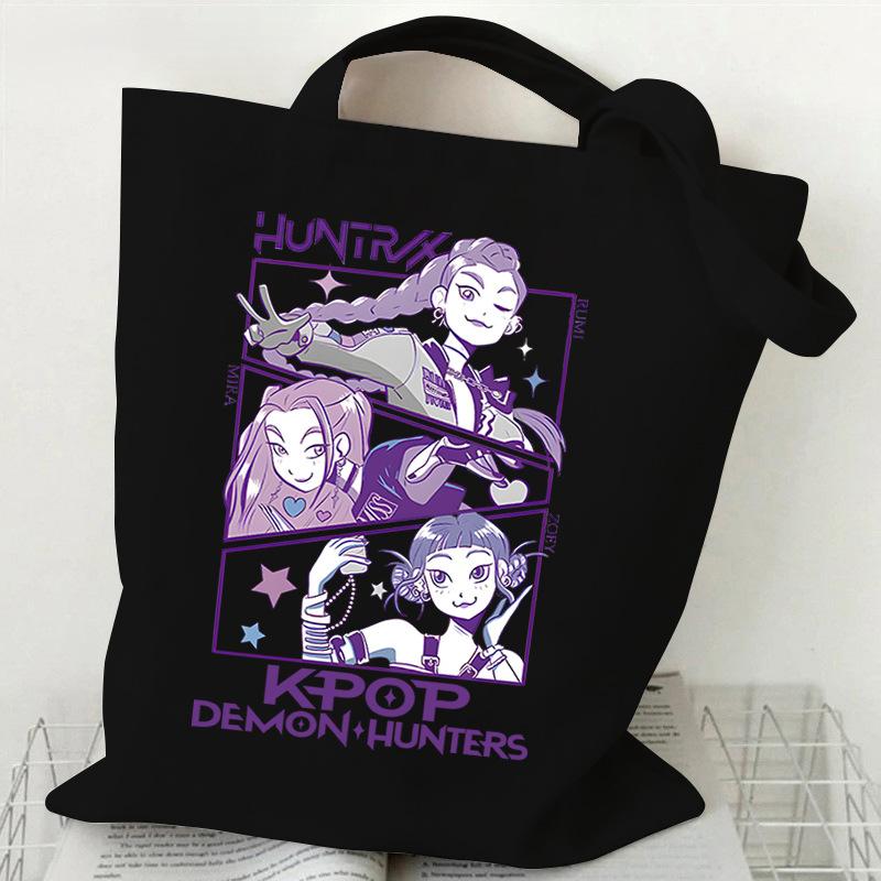 KPop Demon Hunters Student Everyday Versatile Shoulder Bag Fashion Demon Hunters Canvas Bag