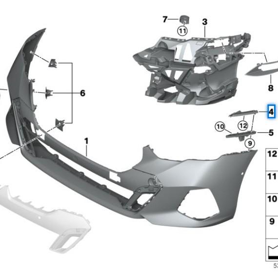 Front Bumper Bracket 51119879293/51119879294 for BMW 5 Series G60/G68