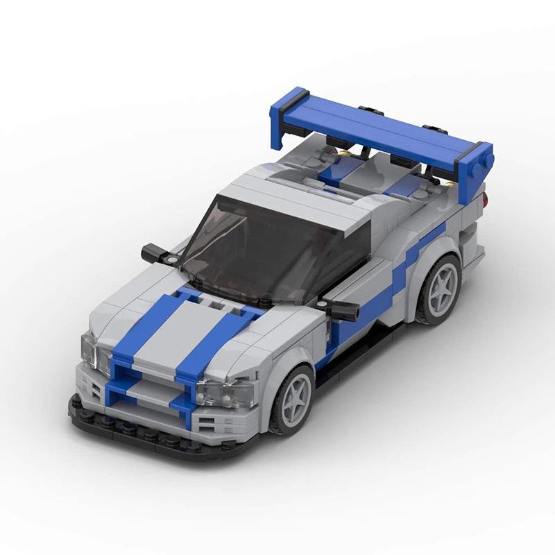 MOC 8 Grid Car Speed Series Nisang RS4 Sports Car Assembled And Inserted Boy Toy 8 To 12 Years Old