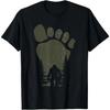 T Shirt for Men Sasquatch Bigfoot In The Forest Footprint T Shirt Funny Graphic