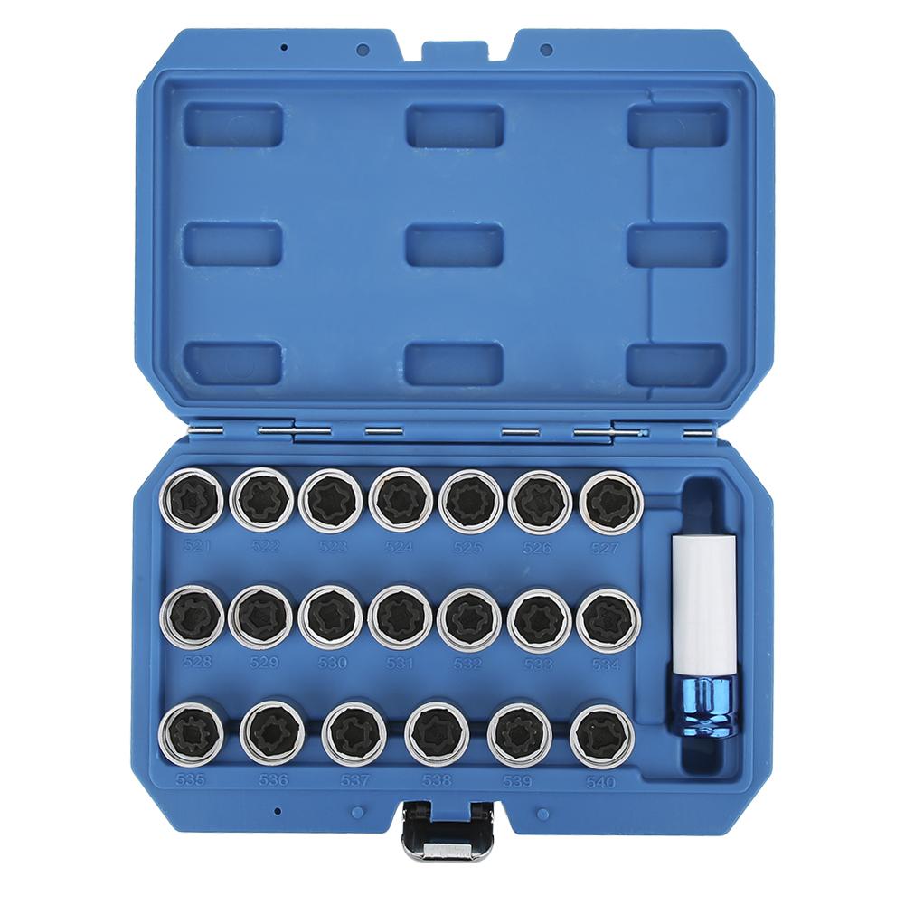 21Pcs Set Wheel Locking Lug Nut Key Set Remover Installation AntiTheft Kit Fit for Mini Series E12 E21 E23