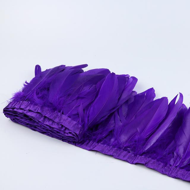 1Meter Dyed Golden Goose Feather Trims for DIY Craft Party Wedding Dress Carnival Ribbon Clothes Decor Plumas Accessories15-20cm