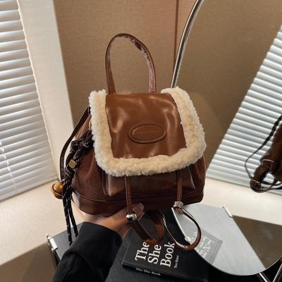 Single Shoulder Women'S Bag Retro Foreign Feeling Backpack Suede Cute Backpack Fashion Casual Women'S Backpack