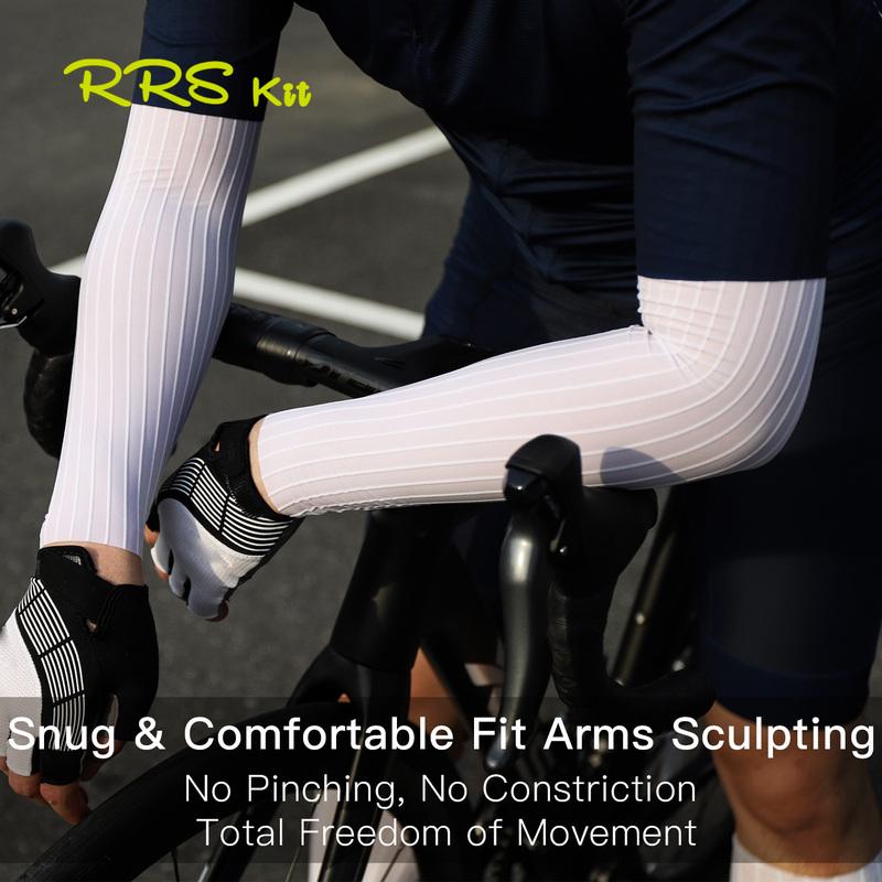 Rrskit Manica Lunga Estiva per Ciclismo Asciugatura Rapida Traspirante Antimicrobica Riduce la Resistenza al Vento Professionale Competitiva