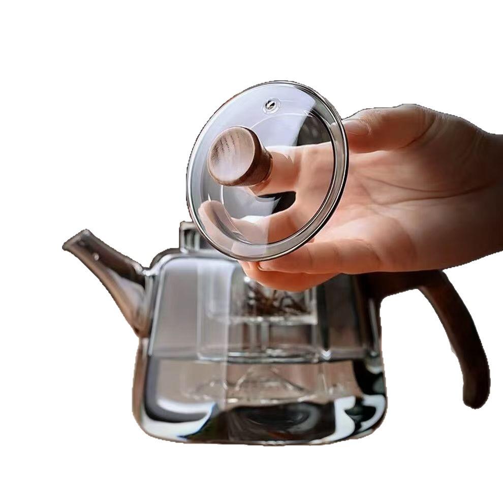 High-Temperature Resistant Glass Teapot with Large Capacity for Electric Stove and Fireplace Use