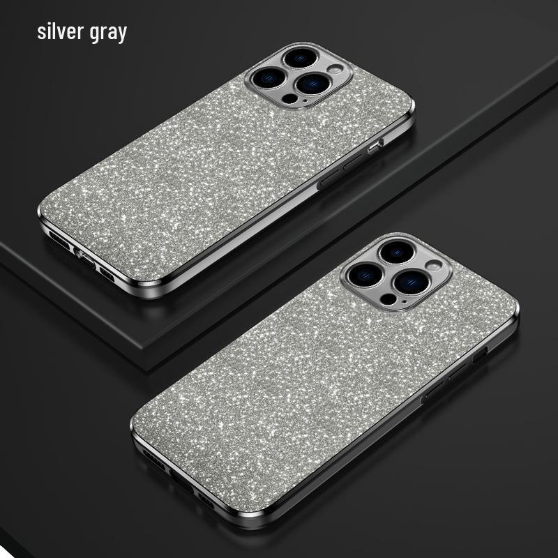 Gradient Glitter Electroplated Protective Case for iPhone X To 16, Compatible with 14 Pro Max, Anti-Fall Design