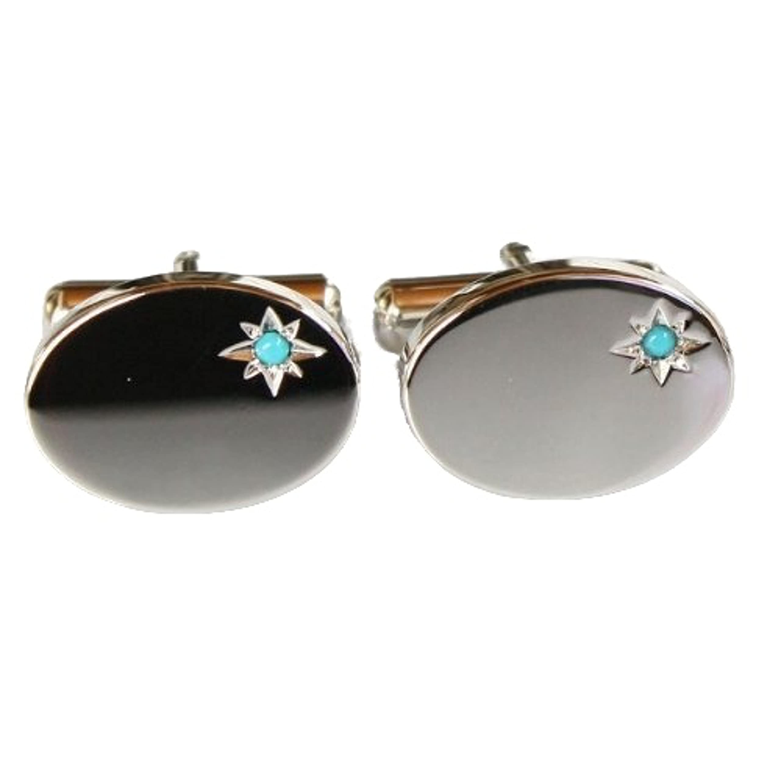 

Мастерская запонок Камакура Бирюзовые запонки с камнем рожденным в декабре jc001-a-12