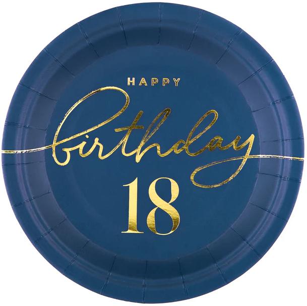 Happy Birthday Plates 18th Birthday 18Cm 6Pcs