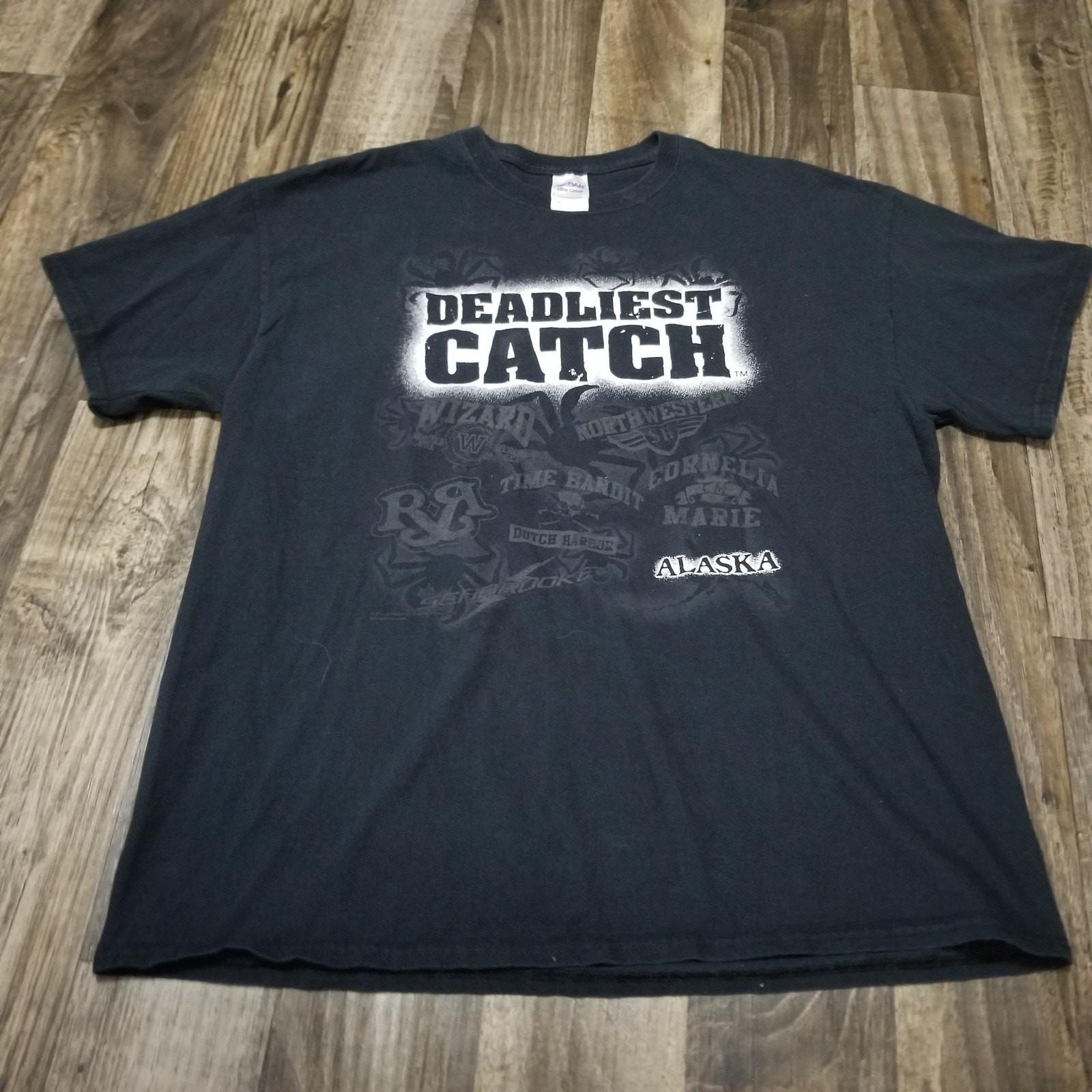 Deadliest Catch Alaska Black 2011 Discovery Channel Size XL Crab Boat Unisex T-Shirt M