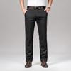 Men's Black Tencel-Modal Business Casual Pants - Loose, Straight, Anti-Wrinkle, Spring/Summer
