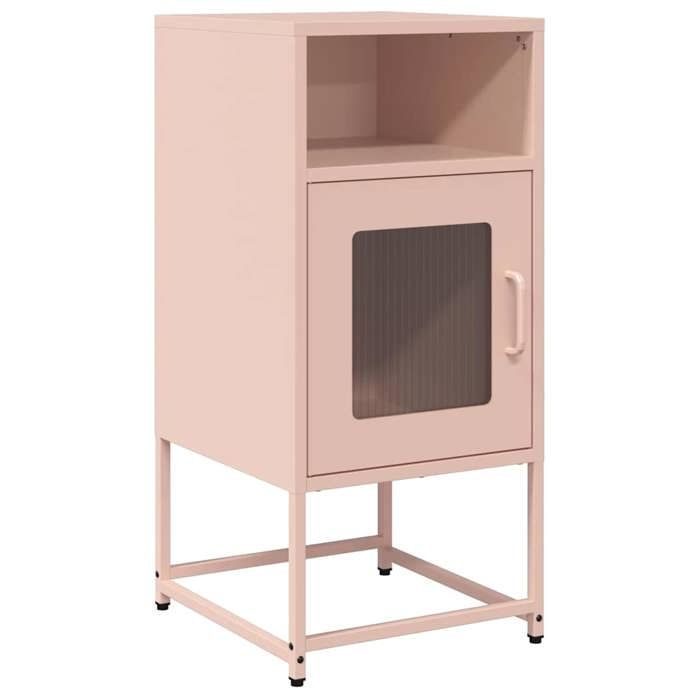 VidaXL Pink Bedside Table 36x39x78 Cm Cold-Rolled Steel, Side Table, Bedside Cabinet, Side Table for Bedroom, 853411