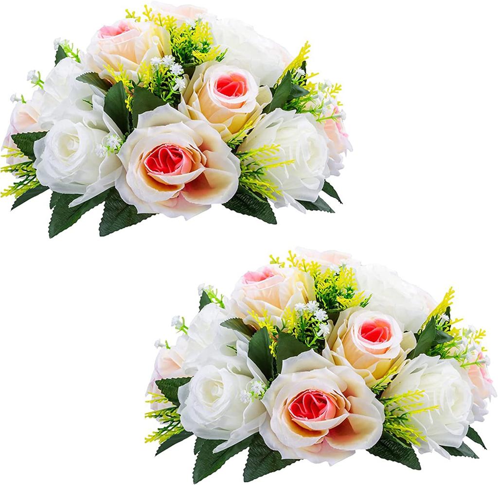 Silk Flowers Bouquet Artificial Roses Table Centerpieces Weddings Decoration Flower Balls for Reception Event