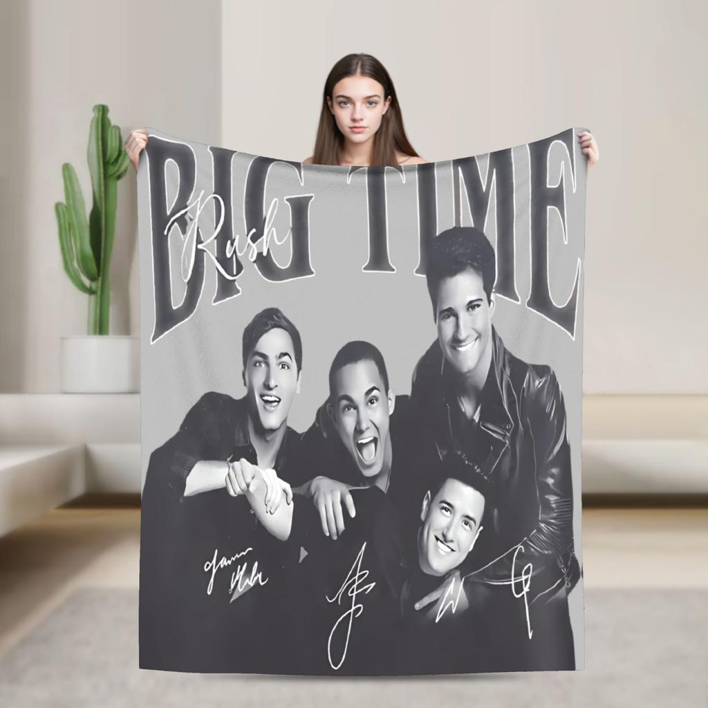 Big Time Rush Band Flannel Blanket Winter Super Soft Throw Blanket for Girls Boys Outdoor Funny Bedspread Sofa Bed Cover