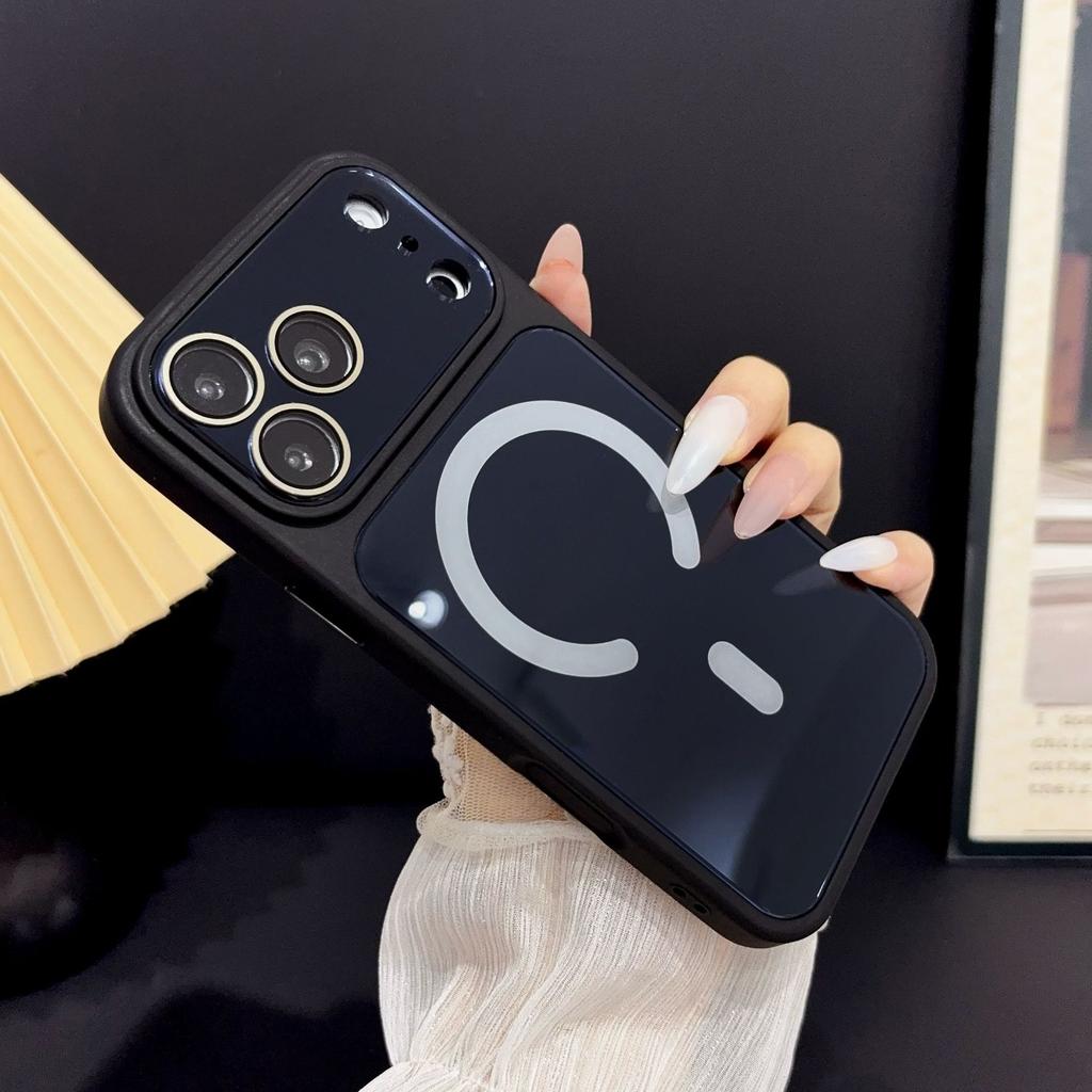 Applicable to iPhone17PROMAX second-generation large window mobile phone case Apple 16 magnetic tape metal button protective case