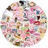 10/30/50/100pcs Cute Pink Y2K Girl Cartoon Stickers Aesthetic Waterproof DIY Phone Scrapbook Diary Retro Decoration Sticker Toys
