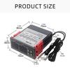 12/24/110-220V Double Probe Sensors Temperature Thermostat Controller Digital Double Display Thermostat for Refrigerator