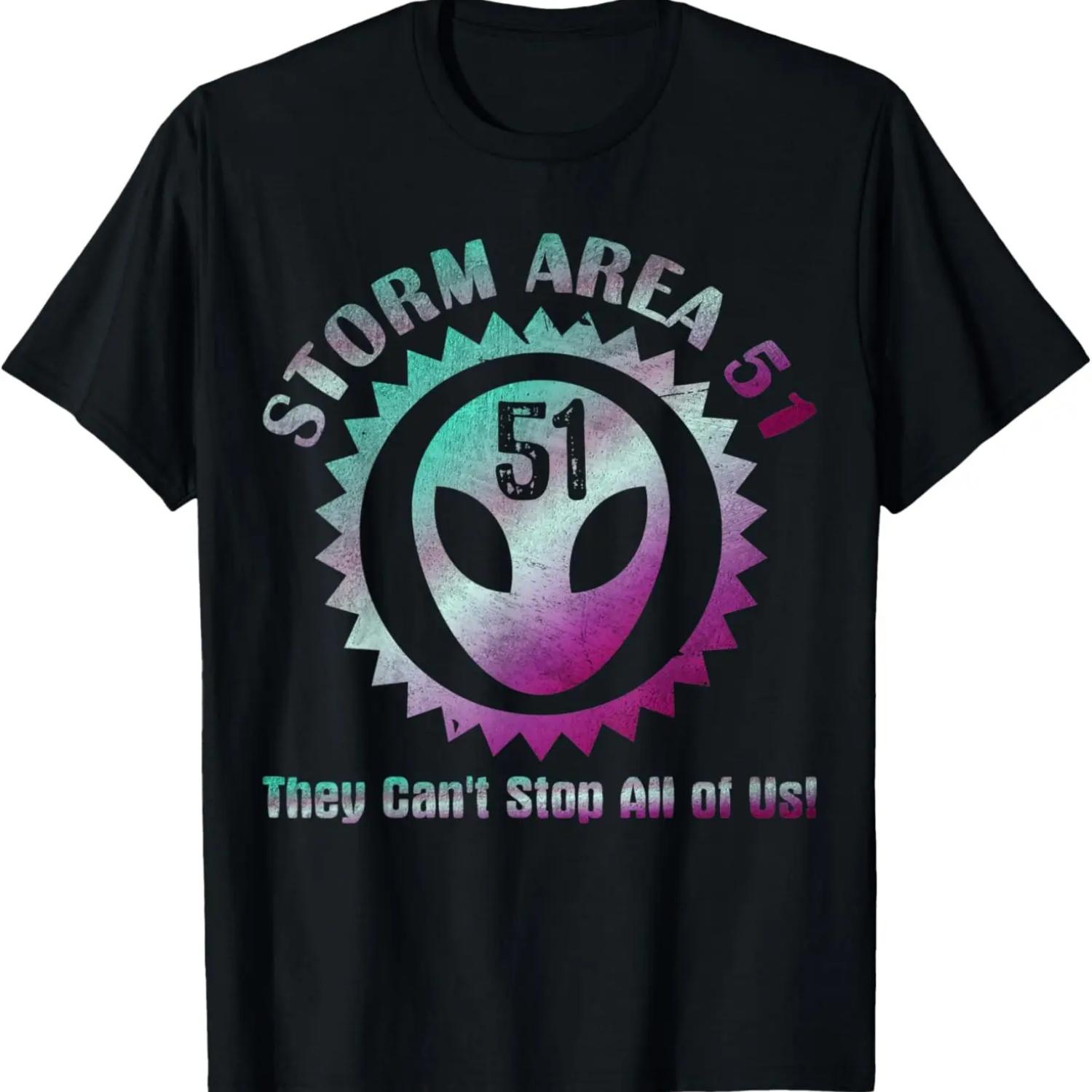 Футболка «Зона 51: Они не могут остановить всех нас» Футболка с инопланетянином Футболка S