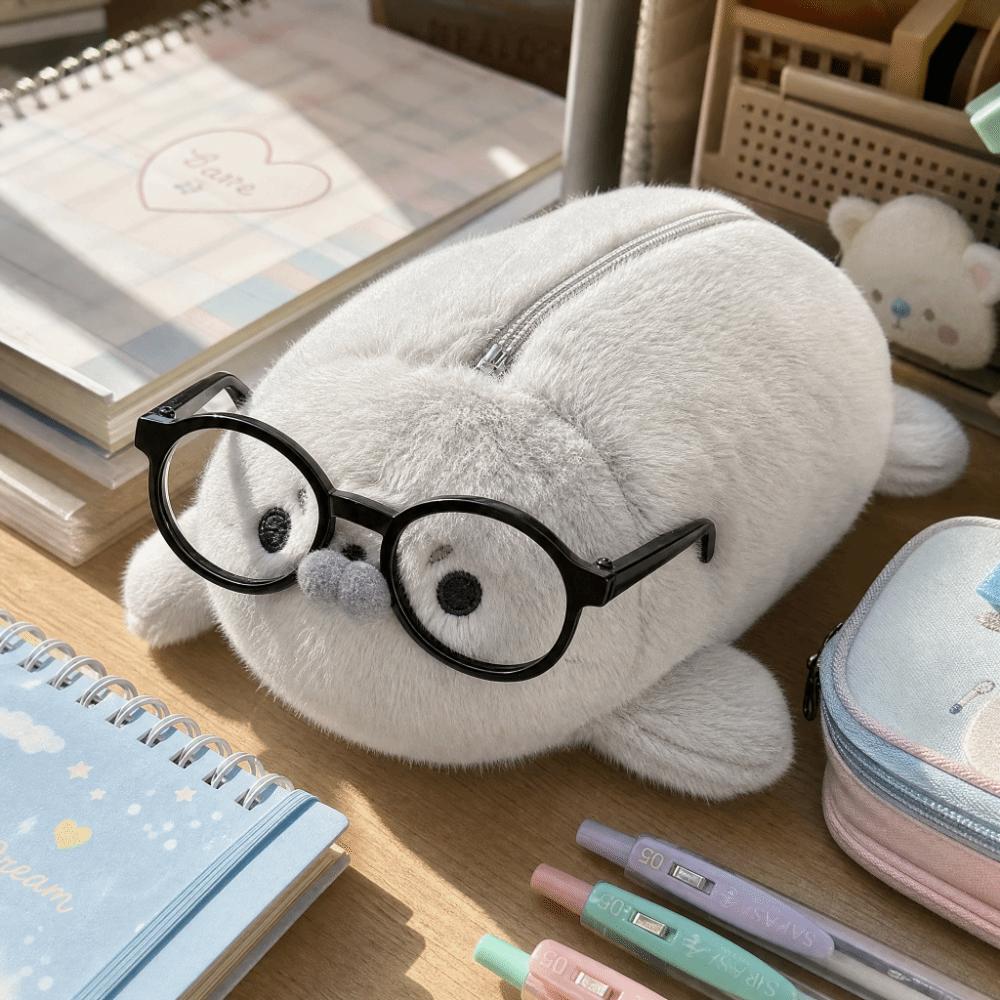 Animal Seal Doll Pen Pouch Large Capacity Stationery Storage Bag Little Seal Pencil Case Daily Use