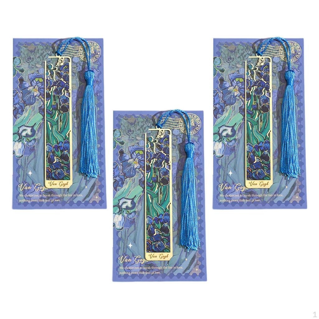 3 Pack Flower Bookmarks, Book Markers with Tassels, Accessories for Men And Women