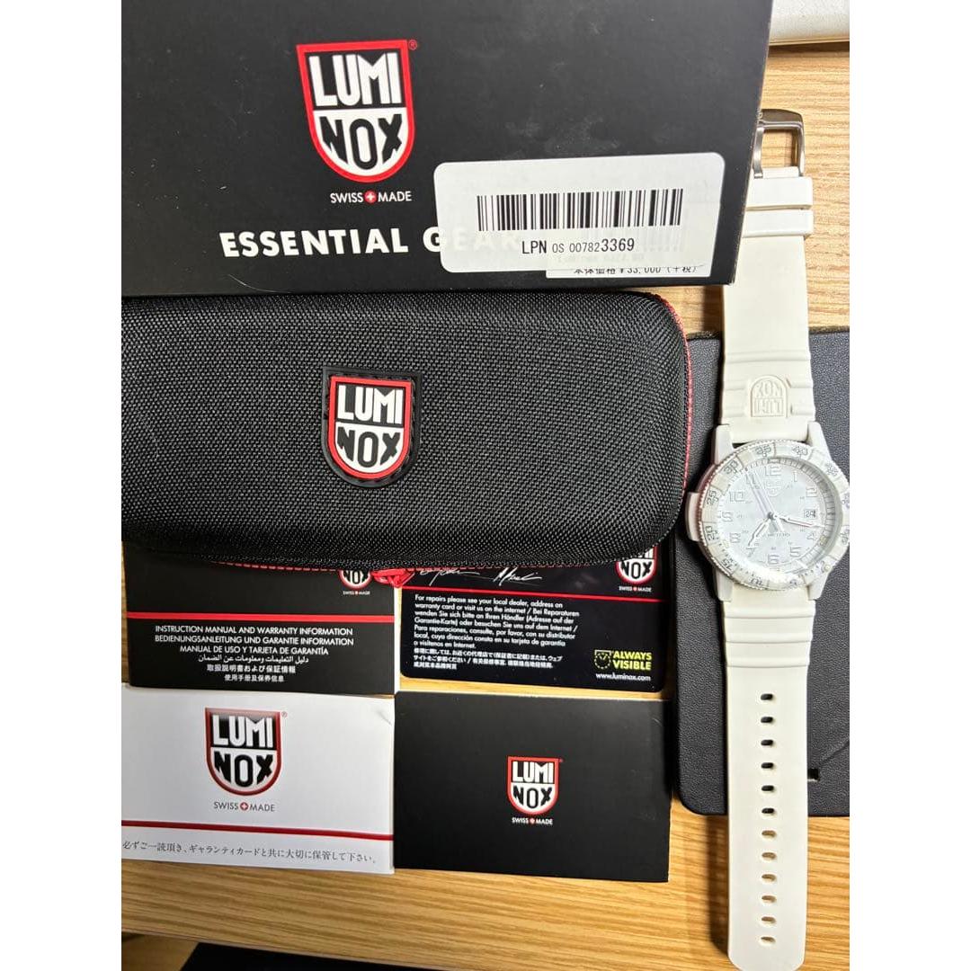 Used LUMINOX watch white silicone strap
