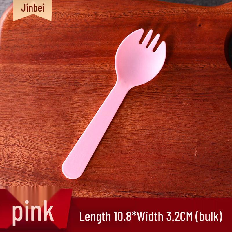 ZISIZ Disposable Plastic Cake Fork and Spoon Set