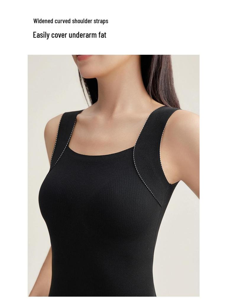 Nahtloser warmer Damen-Westen mit integrierten Brustpolstern - Slim Fit Herbst/Winter Basisschicht
