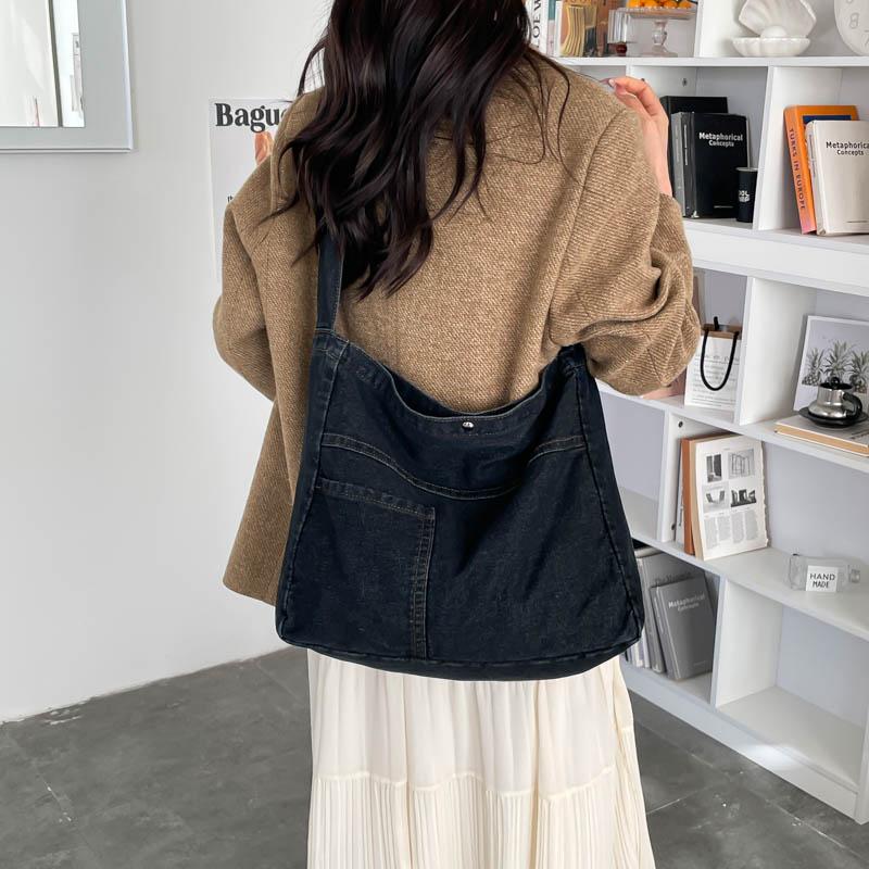 Denim Bag Large Capacity Crossbody Bag Student Class Shoulder Bag