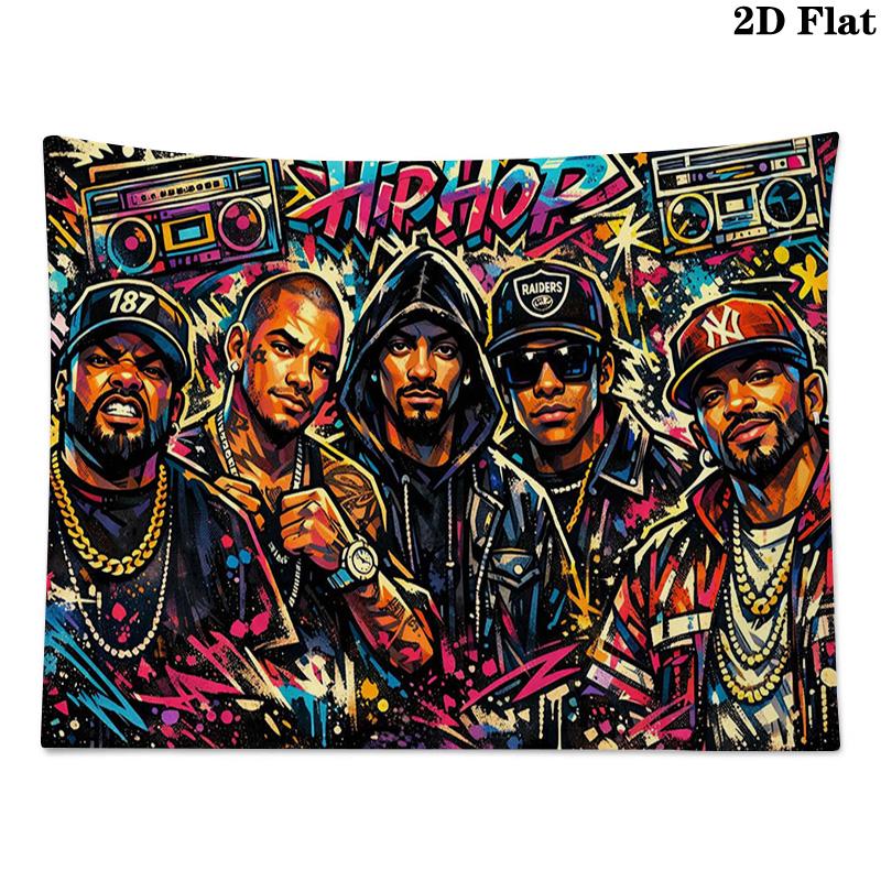 Rapper Wandteppich Ästhetischer Wandbehang Bedruckter Stoffdecke Dekorative Wandteppiche für Schlafzimmer Wohnzimmer Heimdekoration