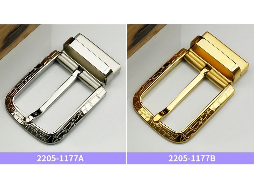 Men's Stainless Steel Double-Sided Rotating Pin Buckle for Perforated Belts