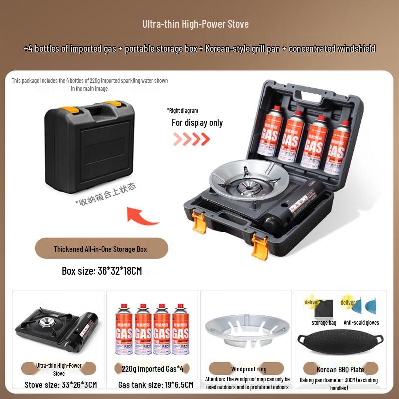Portable Windproof Cassette Stove Set