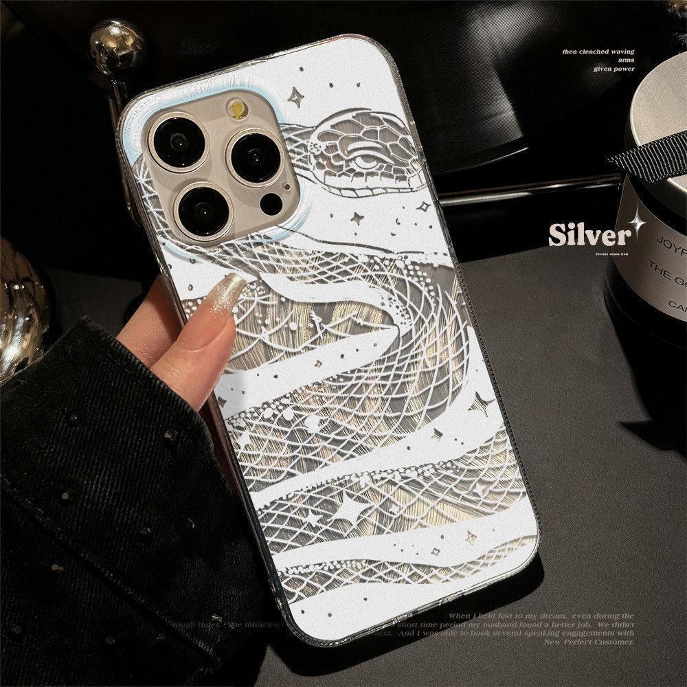 White hollow snake, suitable for iPhone17promaxIMD feather yarn mobile phone case, Apple 16 factory 14/13 delivery
