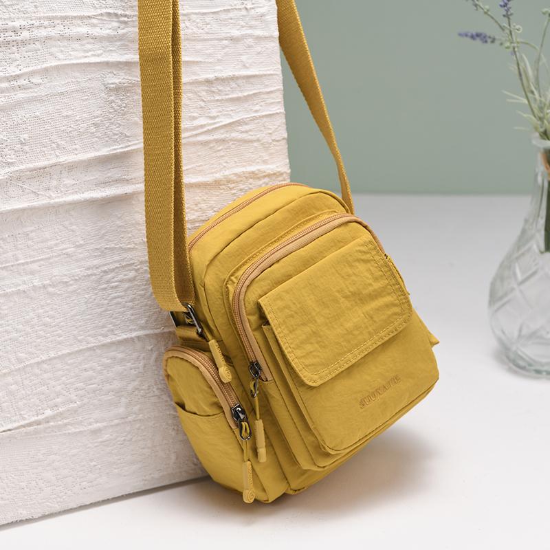 Small Square Bag Women's Shoulder Bag Water-Repellent Nylon Crossbody Bag