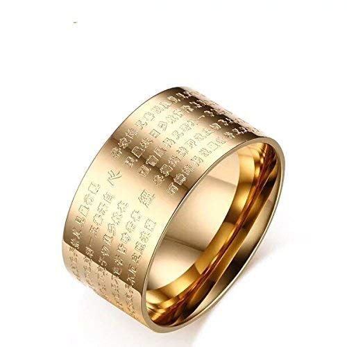 

Открытие мемориала и Кольцо Сутры Сердца Кольцо из чистого титана Pentand Feng Shui Gold Tung Нержавеющая сталь Хирургическая нержавеющая сталь 10 Удачи Буддист