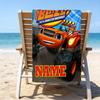 1pc Blaze and the Monster Machines2 Beach Towel with Custom Name, Beach/Swimming/Bath/Picnic/Camping Towel, Suitable for Seaside Beaches