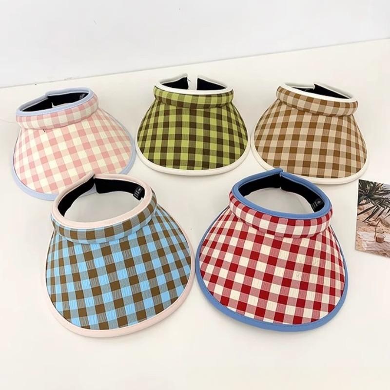 New Dopamine Color Cute Versatile Empty Top Sunscreen Hat Women's Summer UV Protection Student Travel Big Eaves Sun Hat