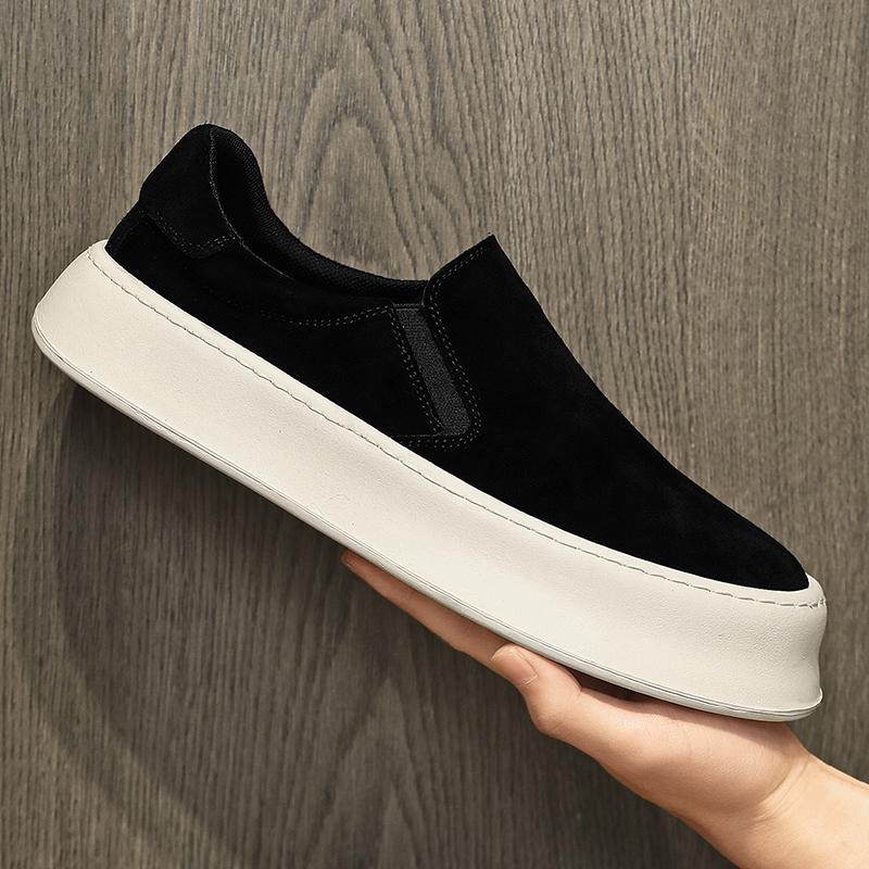 Modne nowe męskie buty na platformie ze sztucznej skóry zamszowej o grubej podeszwie, męskie buty sportowe do chodzenia, obuwie Zapatos Hombre