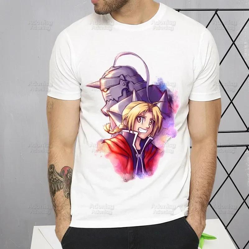 Fullmetal Alchemist T Shirt Harajuku Alphonse Elric TShirts Short Sleeve Fashion Casual Edward Elric T-Shirt Tops Tees