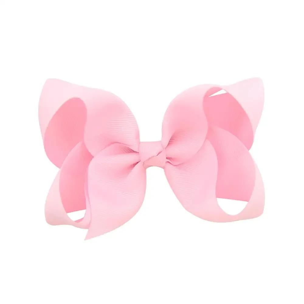 3/4/6/8inch  Boutique Handmade Colorful Solid Ribbon Grosgrain Hair Bow with Clips for Kids Girls Hair Accessories