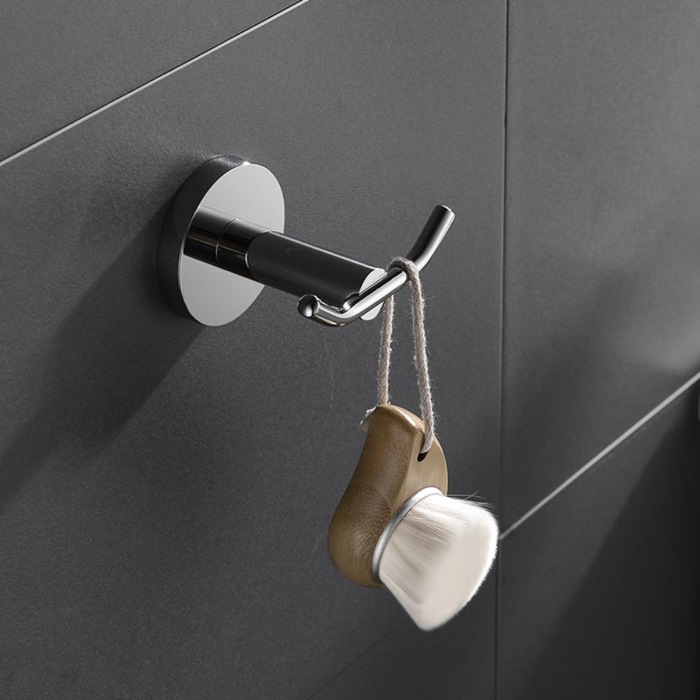 1/2Pcs Wall Mounted Towel Robe Holder Hardware Coat Rack Metal Bathroom Hook  for Kitchen