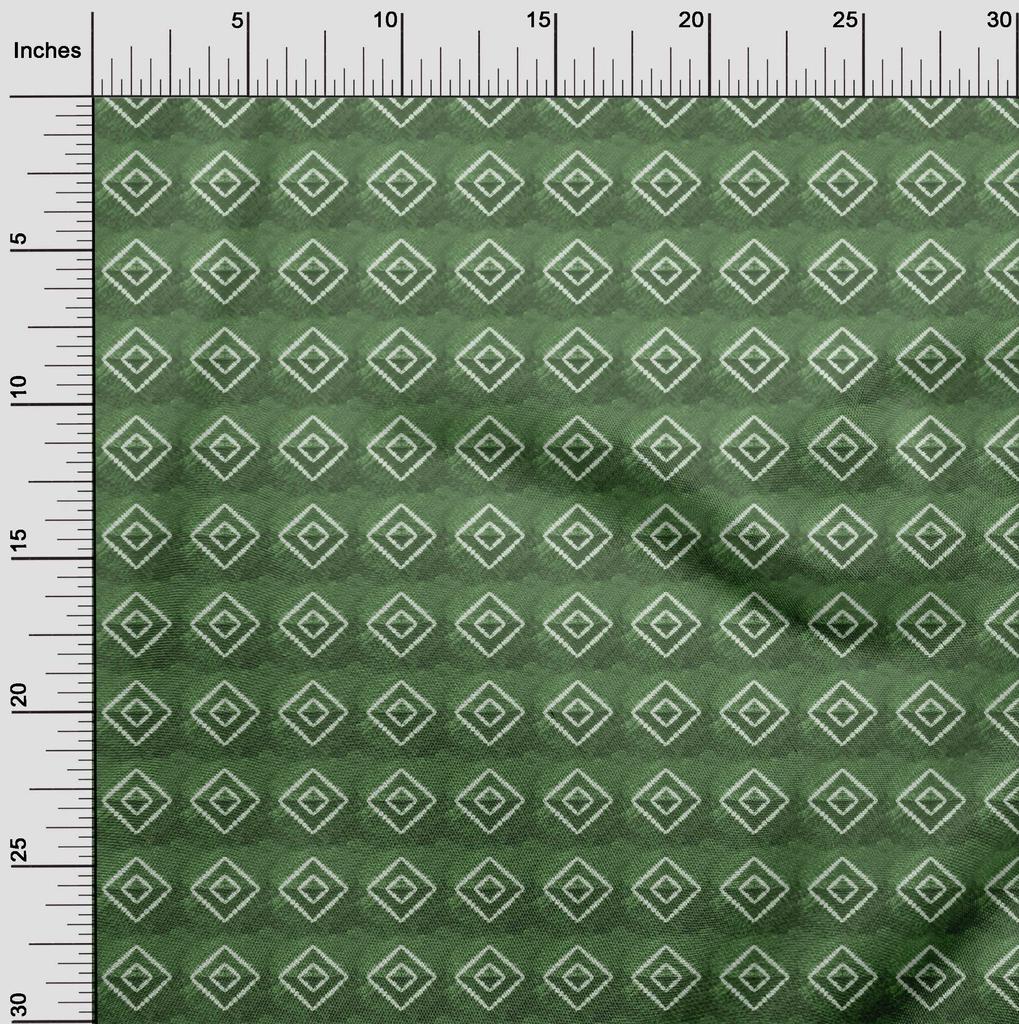 oneOone Cotton Flex Green Fabric Asian Tye & Dye Sewing Fabric By The Yard Printed Diy Clothing Sewing Supplies 40 Inch