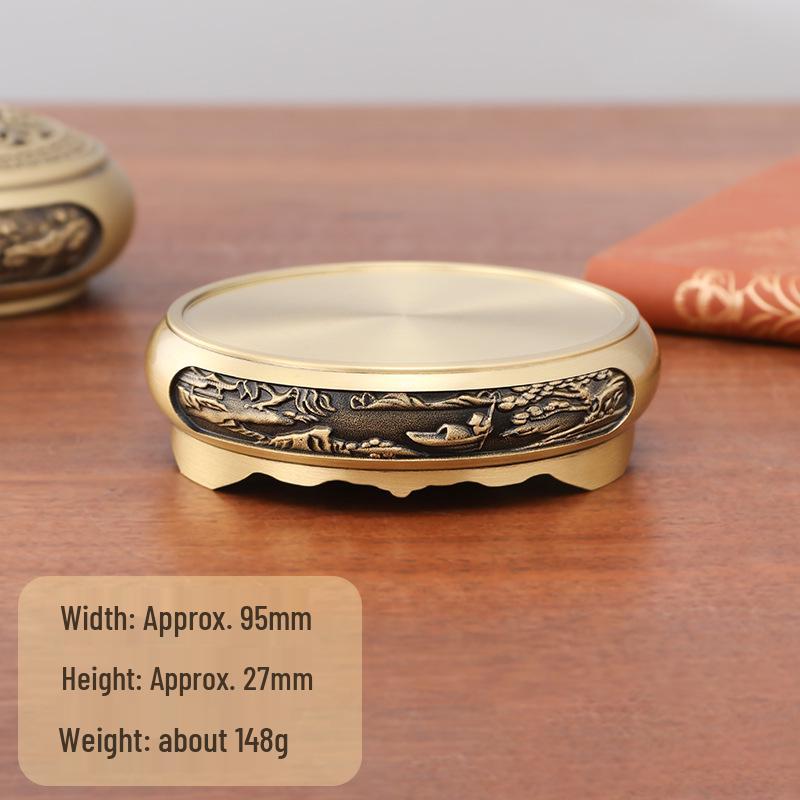 Antique-Style Brass Incense Burner: Three-Legged Holder for Coils and Sticks, Indoor Use.