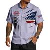 Men's Casual Short Sleeve Button Down Shirt Lightweight Breathable Fabric Relaxed Fit Collared Shirt with Graphic Print for Everyday Wear