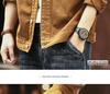 Ge Lan Lu Men's Vintage American Style Heavyweight Denim Jacket for Spring & Autumn - Loose Fit Hunting Workwear.