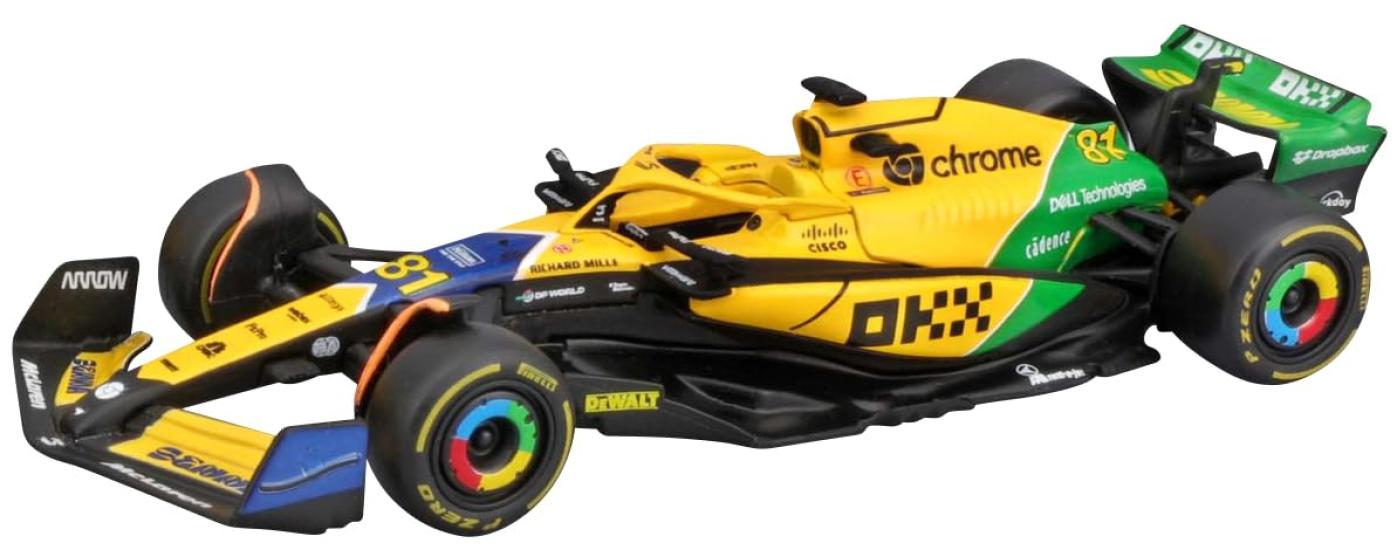 Bburago Масштаб 1:43 Команда McLaren F1 MCL38 (2024) Гран-при Монако Специальное издание Нет. 81 О. Пиастри со шлемом (Очистить регистр) - Готовая модель BUR38215PS