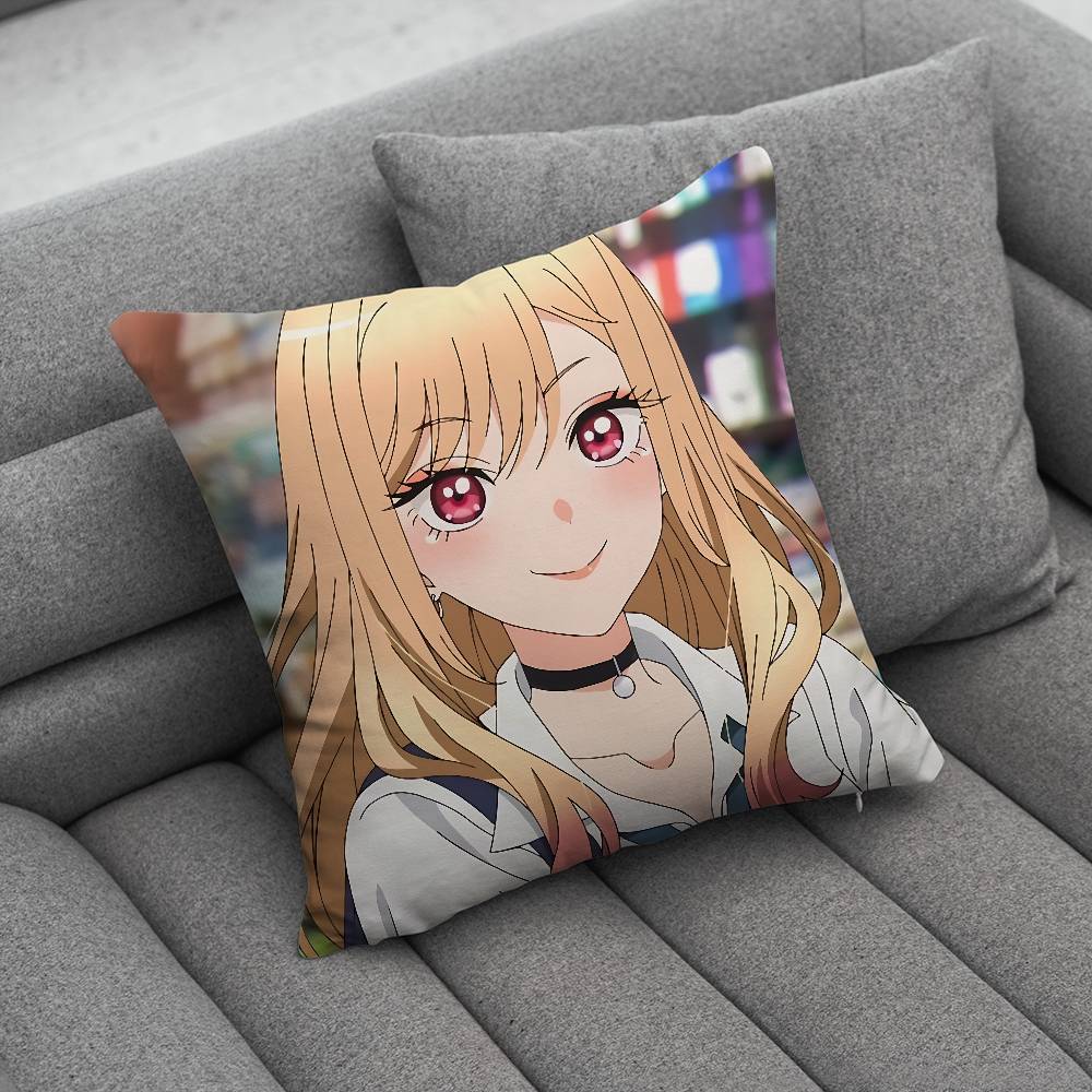 Marin Kitagawa Pillow Case For Home Bedroom Car Office Decoration Living Room Sofa Cushion Cover Suitable