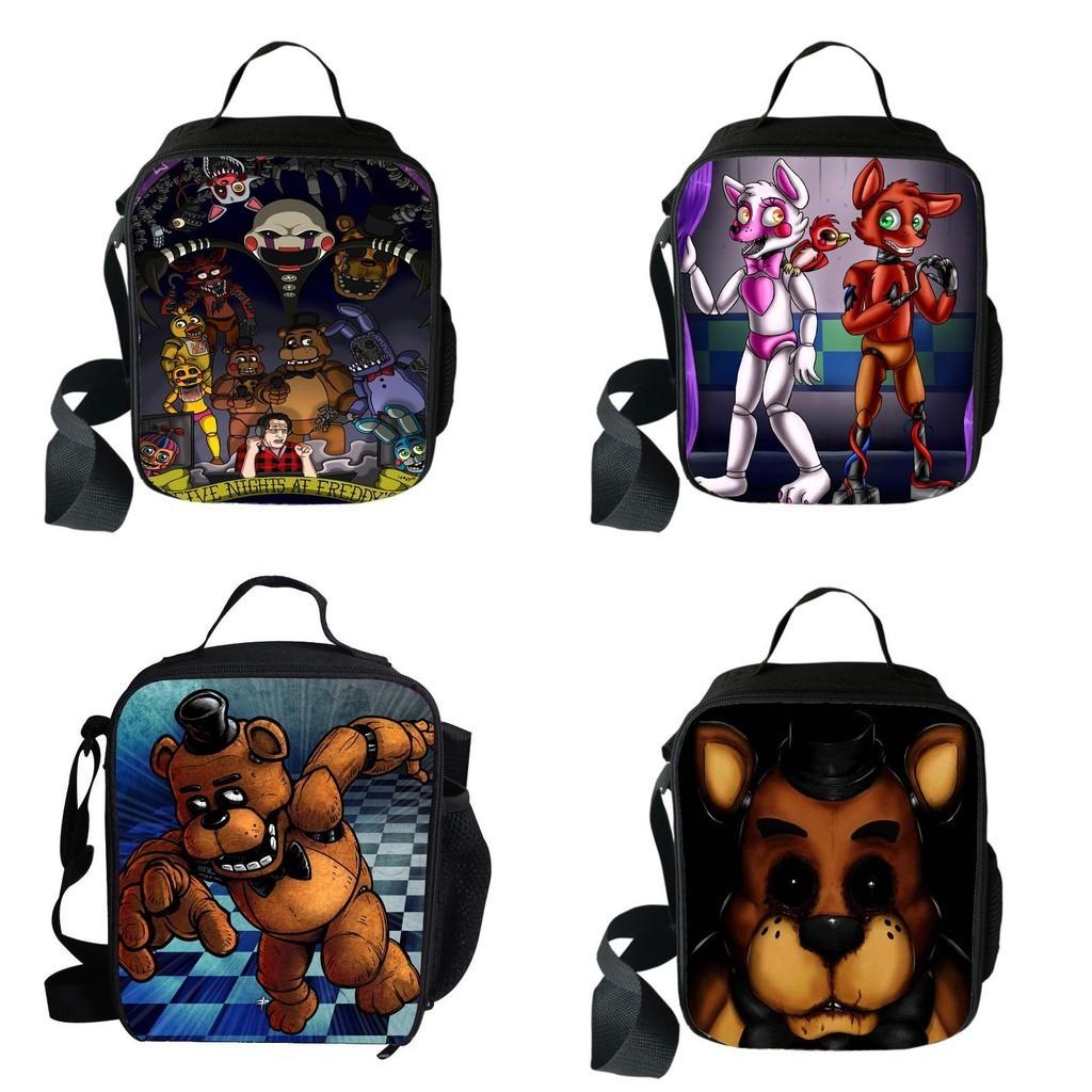 Large Capacity Five Nights At Freddy's 3d Printed Insulated Lunch Bag For Versatile Use