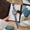 Starry Denim Leather Strap for Apple Watch 11, iWatch 109876E, Huawei GT6, and Xiaomi 9 Pro.